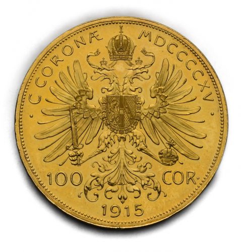 100 Koruna Františka Josefa I. 1915 – Předválečná ražba