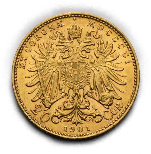 20 Koruna František Josef I. 1901 bz