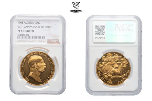 František Josef I. 100 Koruna 1908. 60. výročí nastoupení vlády. Vídeň. Vzácná!