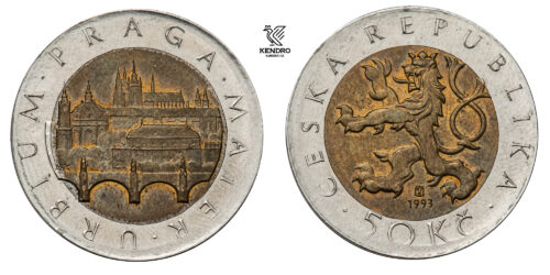 Česká Republika. 50 Kč 1993 (zkušební odražek). Hamburk
